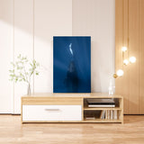 Wall art of a whale and dolphins playing together underwater print on metal wood and fine art paper